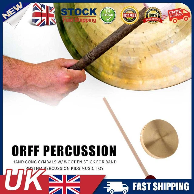 EB# 21cm Hand Gong Copper Cymbals with Wooden Stick for Band Rhythm Kids Music T