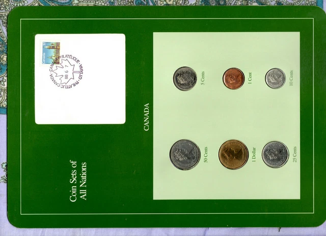 Coin Sets of All Nations Canada all 1987 But 50 Cents 1986 UNC 88.6.7