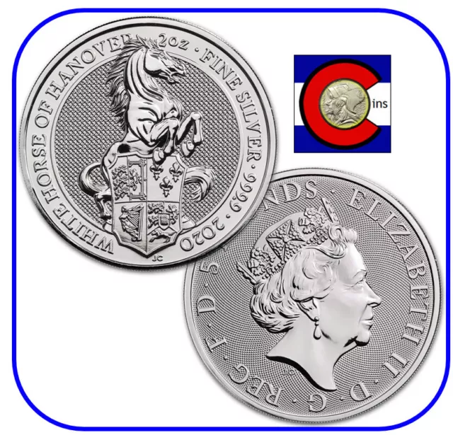 WHITE HORSE OF Hanover 2020 Great Britain 2 oz Silver Queens