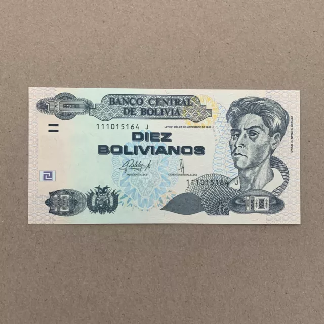 Bolivia, 10 Bolivianos Banknote L. 1986 (2005) Bolivian Currency Paper Money 2