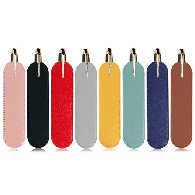 Solid Color PU Pencil Bags Large Capacity Pen Holder Pen Pouch  Office Supplies