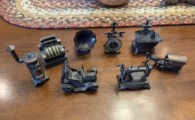 Lot of 10 Vintage Die Cast Durham Industries Metal Miniatures Pencil Sharpeners