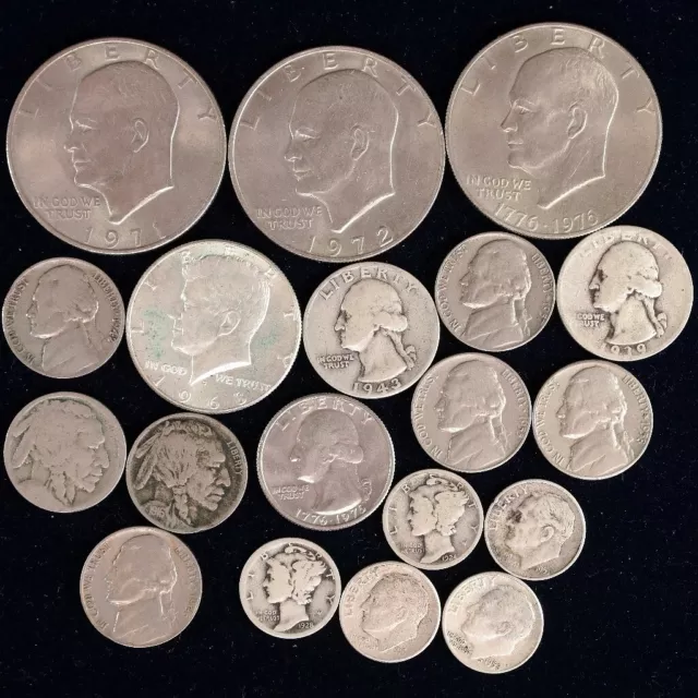 19x USA Vereinigte Staaten Amerika: 1 Dime bis 1 Dollar von 1916 - 1976 | Silber