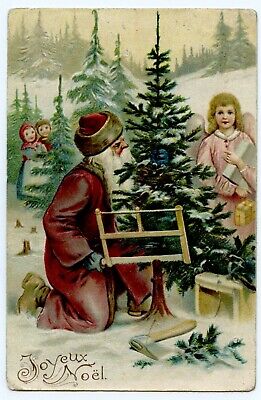 Joyeux Noël 21515 la fillette tena Une femme et ses enfants près d'un sapin 