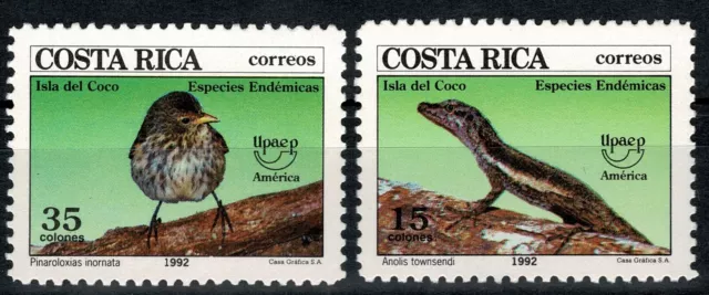 Stamps Costa Rica 1992 Columbus Discovery América Upaep yvert 559/560 sellos