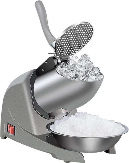 Three Blades Snow Cone Maker Ice Shaver 380W 220Lbs/Hr Prevent Splash Electric S