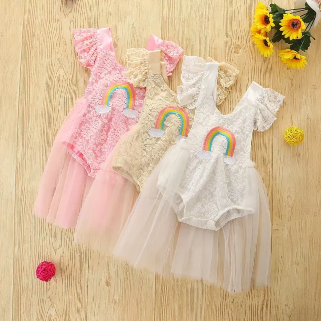 Abiti neonata bambina abiti arcobaleno compleanno tuta romper
