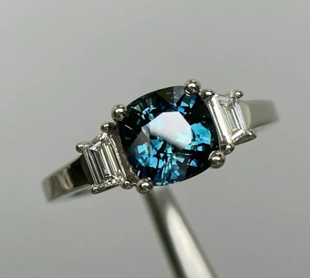 2.50 Ct Cushion Lab-Created London Topaz White Gold Plated Engagement Ring