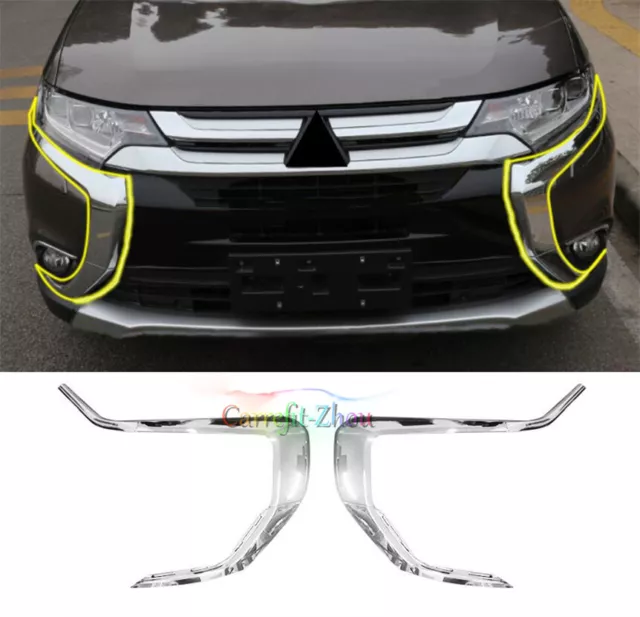 For Mitsubishi Outlander 2016-2020 Chrome Front Bumper Accessories Molding Trim