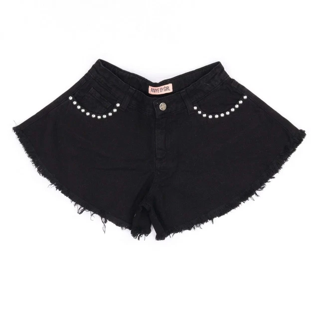 Shorts ANIYE BY kids Bambina Nero Denim Sfrangiato