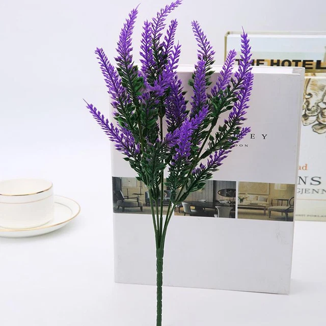 24 Bouquets Fleurs Artificielles Extérieur - Violette & Lavande - Résistantes UV - Rose/Jaune/Violet - 7