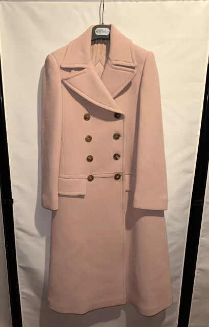 Alexander McQueen Nude Pale Pink Long Maxi Wool Tailor Formal Dress Winter Coat