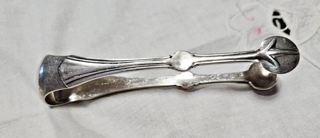Pince a sucre ou glaçons Christofle France 50's Argenté Argent/Métal Rayé