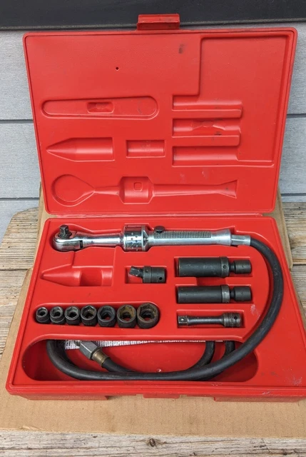 Snap-On TOOLS FAR70A Pneumatic Air Ratchet 3/8" Drive SET VINTAGE UNDERLINED