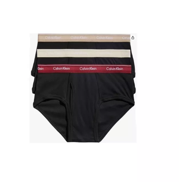 Calvin Klein Mens Underwear BRIEFS Cotton Classic Fit 3 Pack Black S-2XL NEW 3