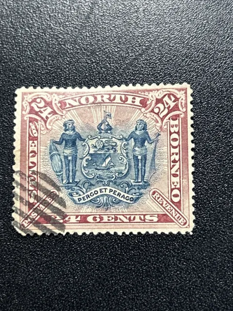 Stamps North Borneo 1894 24c blue+red used SG79