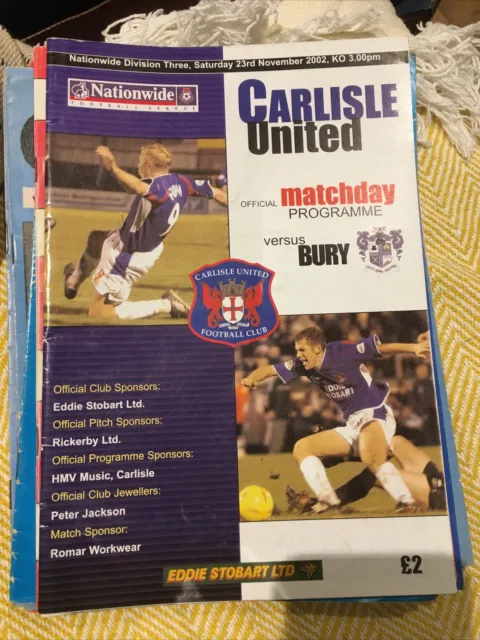 Carlisle United V Bury Division Three 23/11/02