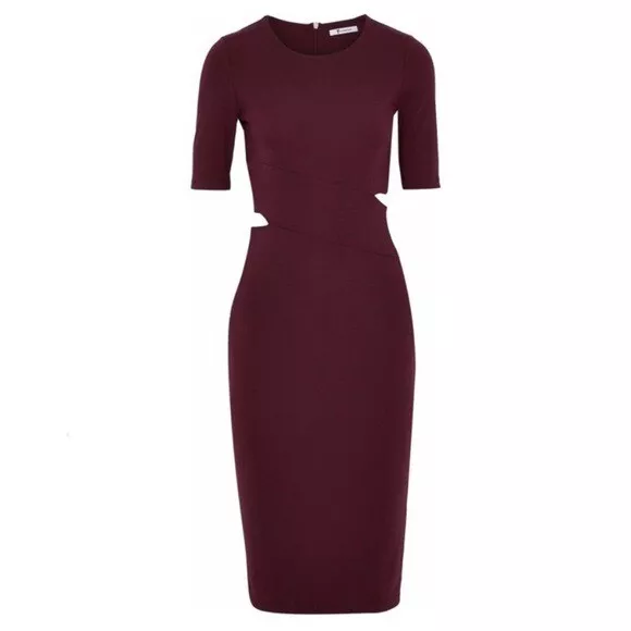 T by Alexander Wang Cutout Midi Dress Burgundy Large