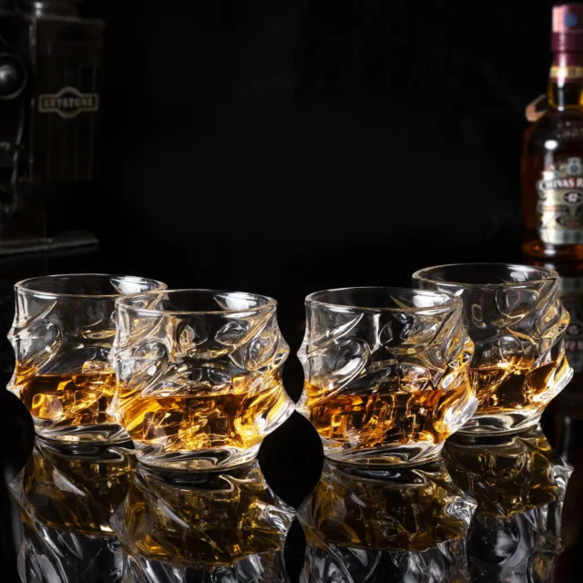 Bicchieri Whisky Set di 4 Pezzi 320ml Bellissimo Regalo per gli uomini papà amic 6