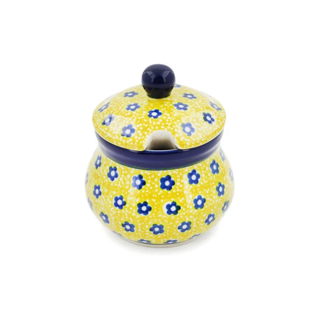 Polish Pottery Sugar Bowl 5 oz Ceramika Artystyczna Sunshine
