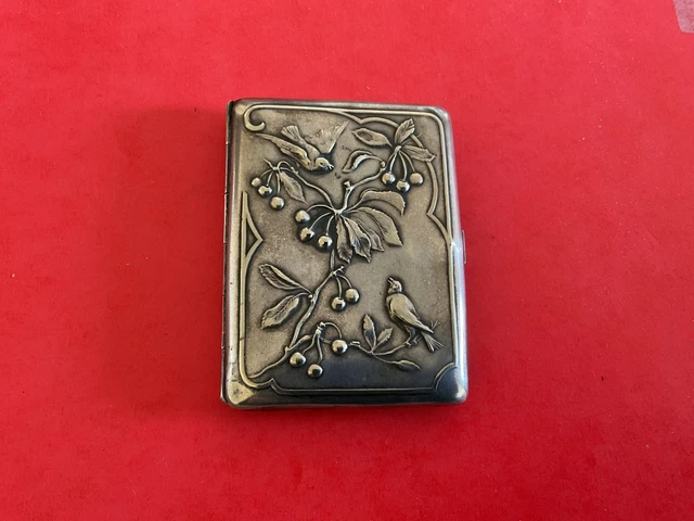 SUPERBE ÉTUI À cigarettes en métal argenté Art Nouveau- Argentan EUR 30,00 - PicClick FR