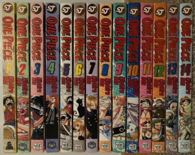 One Piece - Limited Edition Gold Foil Manga Books Set • Volumes 1-14 (RARE)