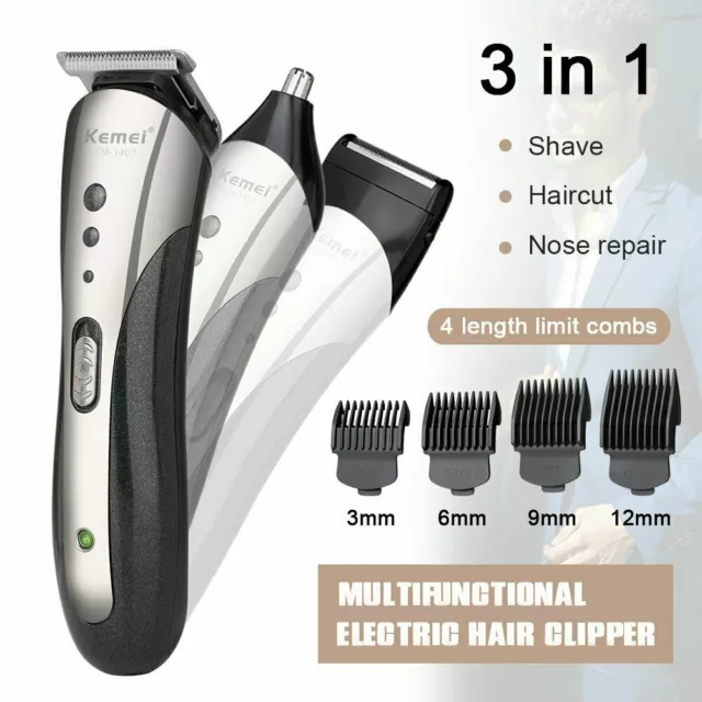 Professional Men's Hair Clippers Trimmers Cutting Machine Cordless Beard Shaver