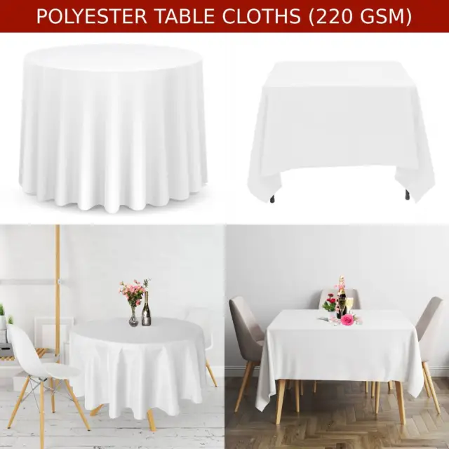 Round Square Table Covers Cloth Top Quality Polyester Fabric Tablecloth Wedding