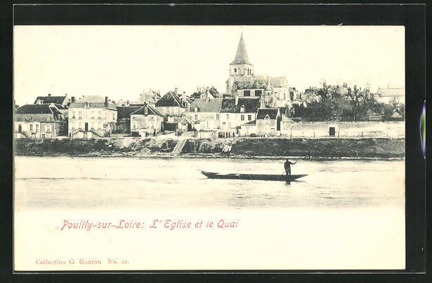 CPA Pouilly-sur-Loire, L´Eglise et le Quai