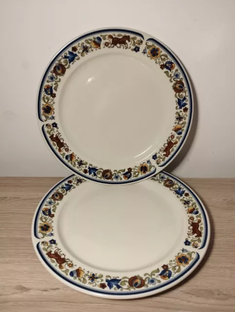 2 Assiettes Villeroy Et Boch Chevaux 27cm