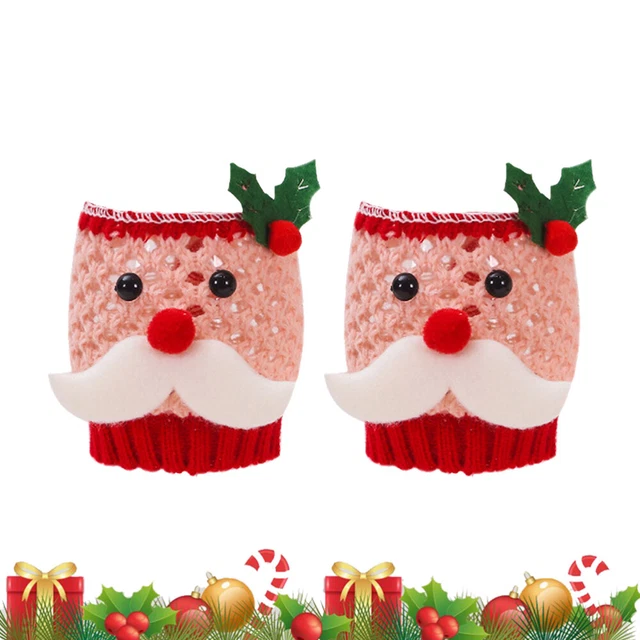 2 Pcs Weinflasche Pullover Weihnachtliche Flaschenabdeckung Weihnachtsdeko Garn