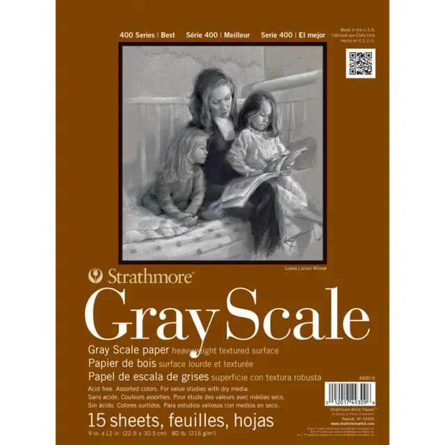 Strathmore-Assorted Gray Scale Paper Pad. A Heavy-Weight Paper With A Textured S