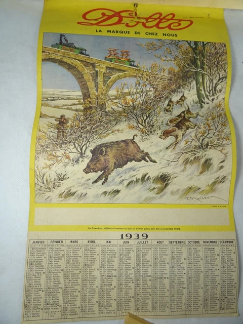 publicité affiche ancienne DOLLE 1939 MACHINE AGRICOLE art populaire TRACTEUR