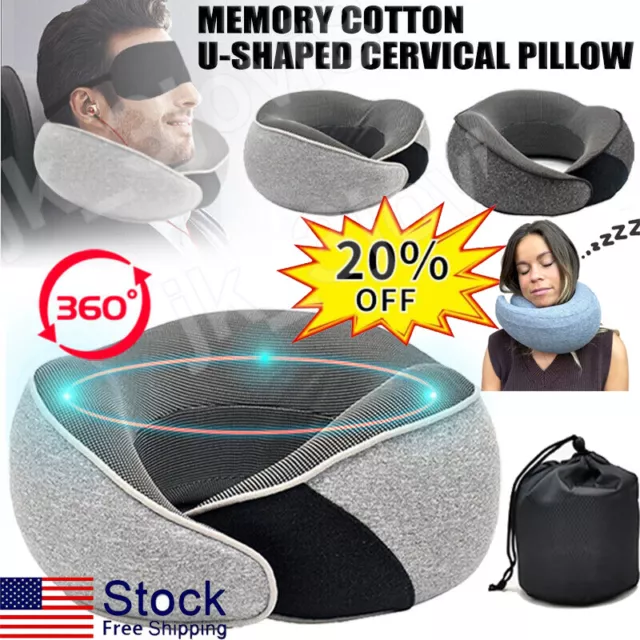 Memory Foam Neck Pillow,U-Shaped Travel Pillow,Neck Support Head Rest Cushion US