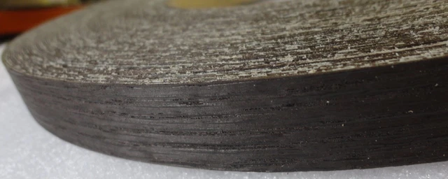 Oak Smoked Fumed Black wood veneer edgebanding 7/8" x 120" with preglue adhesive Oak Smoked Fumed Black wood veneer edgebanding 7/8" x 120" with preglue adhesive