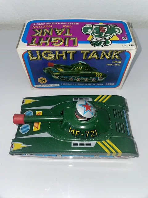 Blechpanzer Light Tank Mf-721 Panzer  mit OVP  Char Friction Blechspielzeug