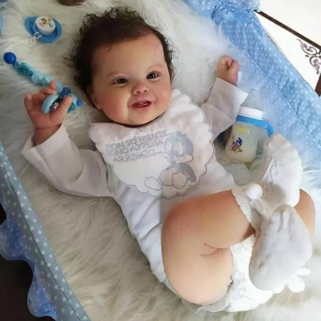 19inch Cute Reborn Dolls Real Boy Toddler Washable Full Body Silicone Vinyl