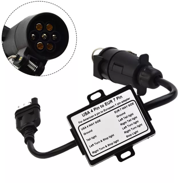 Trailer Connectors Light Converter Black 4-pin To 7-pin Plug And Play Brand New