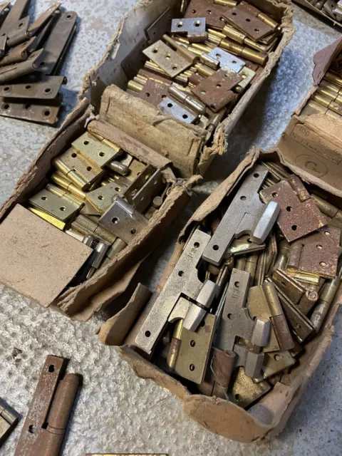 Bad Set Of Hinge Hinges Furniture Boxset Keyhole Brass Bronze Antique