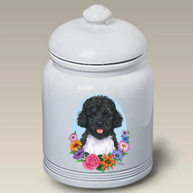 Portuguese Water Dog Ceramic Treat Jar TP 47120