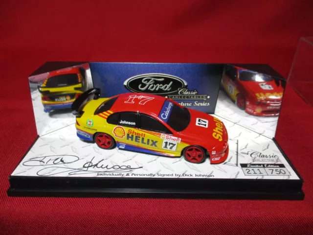 1:43 SIGNED Dick Johnson Last Race Ford Falcon AU XR8 Shell Helix Bathurst 1000 3