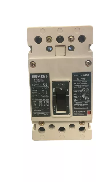 Siemens HEG3B050 3 Pole, 50 Amp, 65K @ 480 Volt