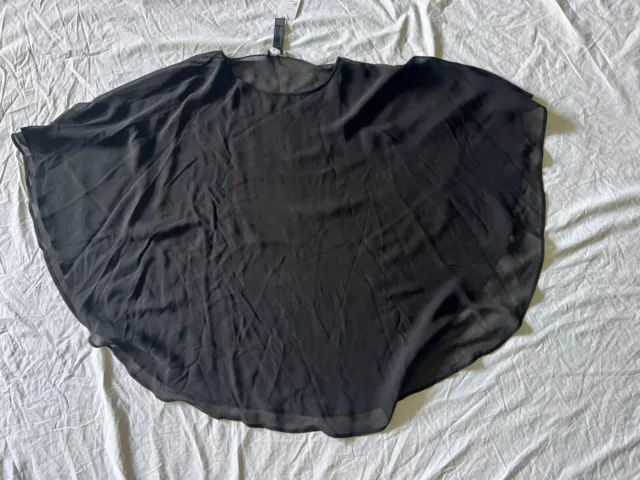 Eileen Fisher Black Silk Poncho