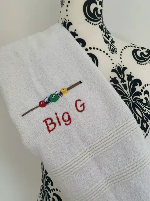 Snooker / Pool Sports Towel -Personalised -Flannel / Hand Towel