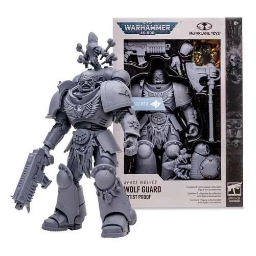 Badge D'honneur Space Wolves – Warhammer 40K – Grand Loup – Alliage De Zinc – Hauteur 197 Mm