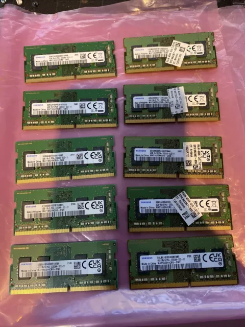 Joblot Samsung 10 x 4GB 1Rx16 PC4 3200AA DDR4 Laptop Memory Ram