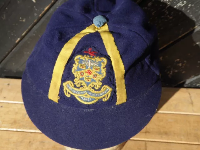 Vintage School Cap .Blue with Yellow trim and School Crest badge - Fancy Dress