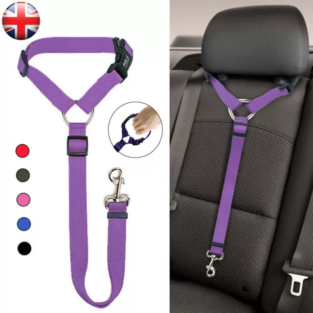 Adjustable Pet Dog Travel Seat Belt Clip Lead For Car Safety Restraint Harnesses