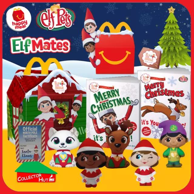 McDonald's Happy Meal 2022 Christmas Elf on the Shelf Plush Toys