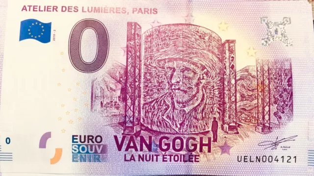 Billet 0 Euro Souvenir Touristique Atelier Des Lumieres - Paris  2019-2